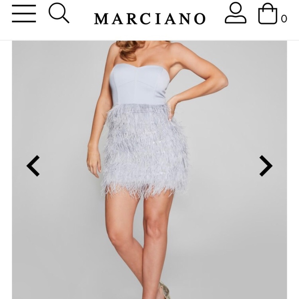 Marciano Paris feather mini tube dress